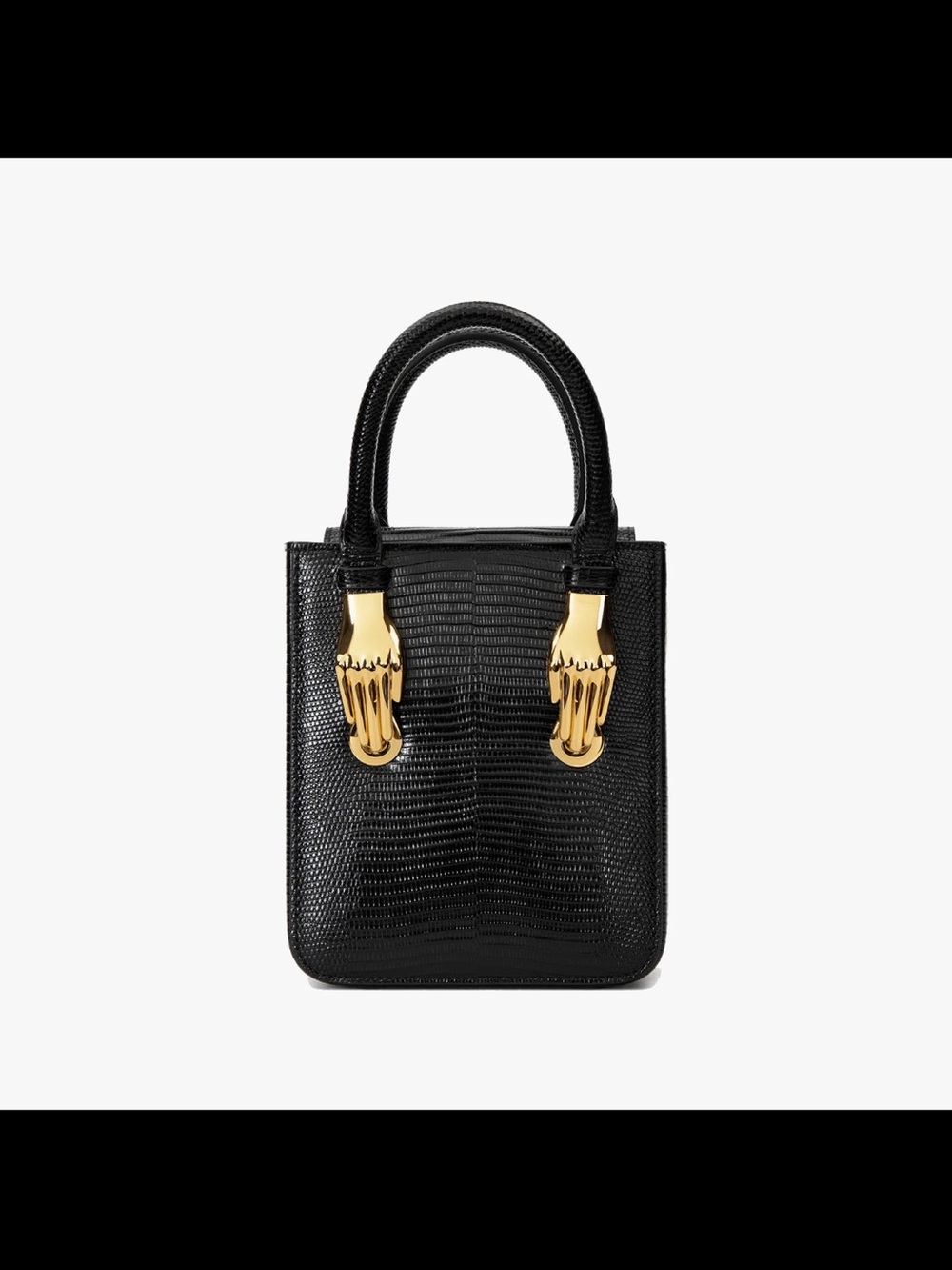 Zornna Black Aieda Bag with Gold Hand Accents